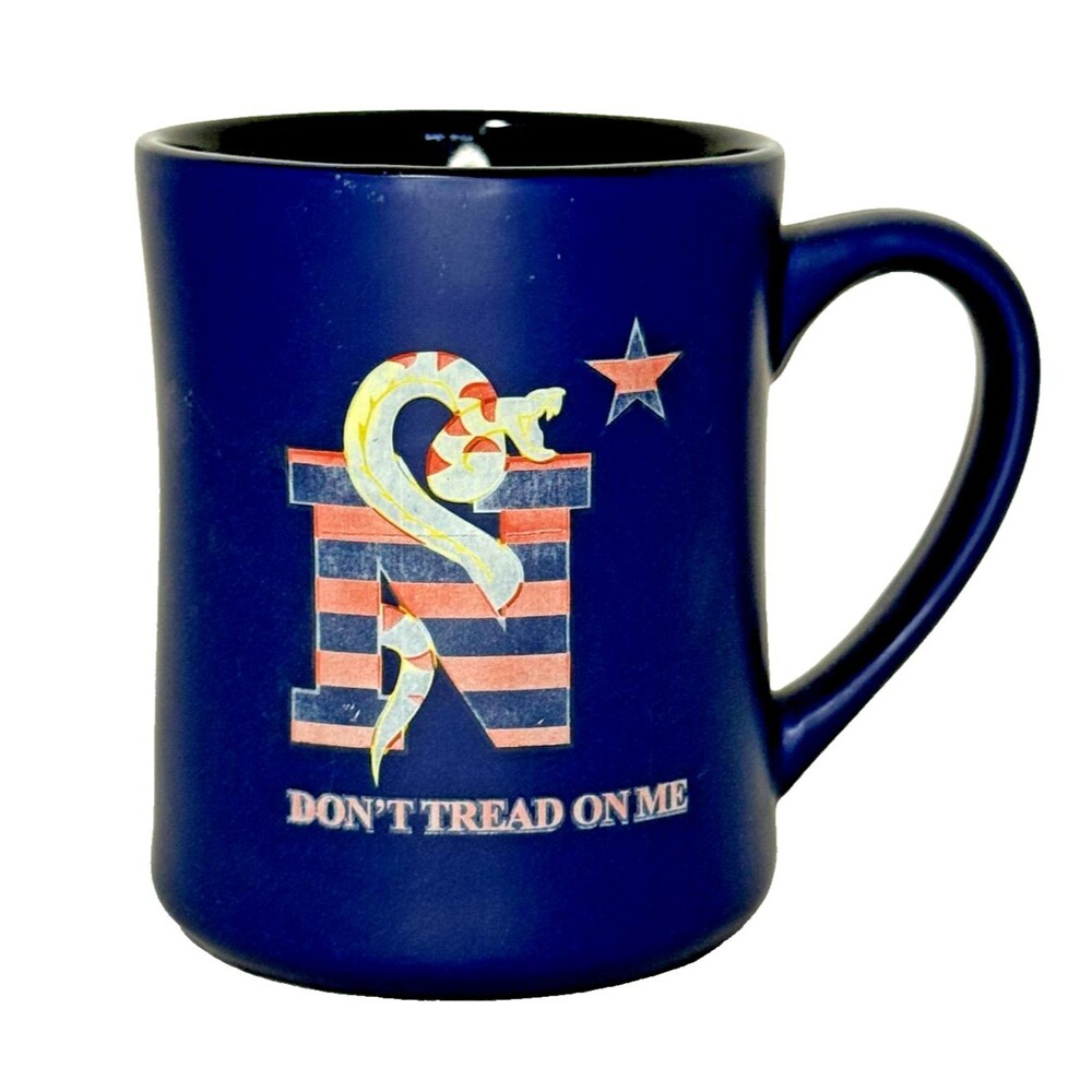 Don’t Tread On Me Snake Flag Patriotic Blue Coffee Mug Gadsden Style REST Inc